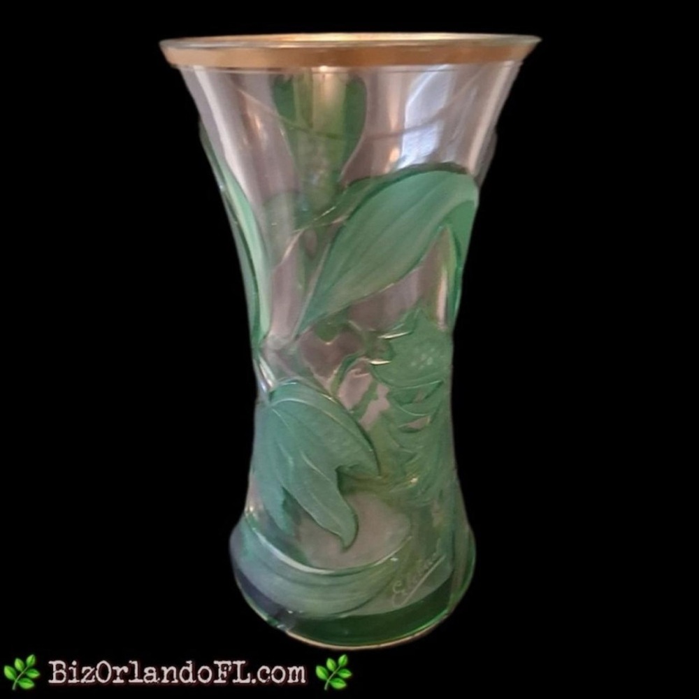 Franz Erlevach Multi-Layered Floral Glass Vase *RARE FIND* - Picture 5 of 11